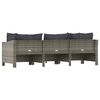 vidaXL Garden Lounge Set Gray Poly rattan, powder-coated steel, foam