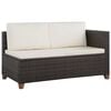 vidaXL Sofa Set Brown and cream white PE (polyethylene) rattan Medium
