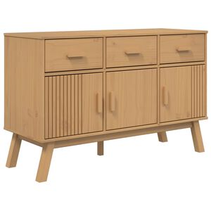 vidaXL Sideboard Brown Solid pinewood with a wax finish, engineered wood