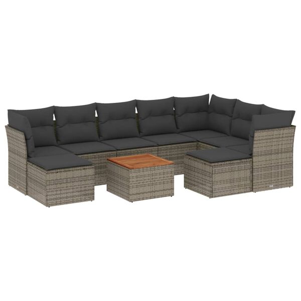 vidaXL Garden Sofa Set Grey