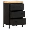 vidaXL Sideboard Black Rough mango wood Medium Industrial Sideboard