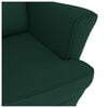 vidaXL Rocking Chair Dark Green Velvet, Solid Rubber Wood Medium