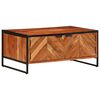 vidaXL Coffee Table Natural wood color Solid acacia wood with an iron frame