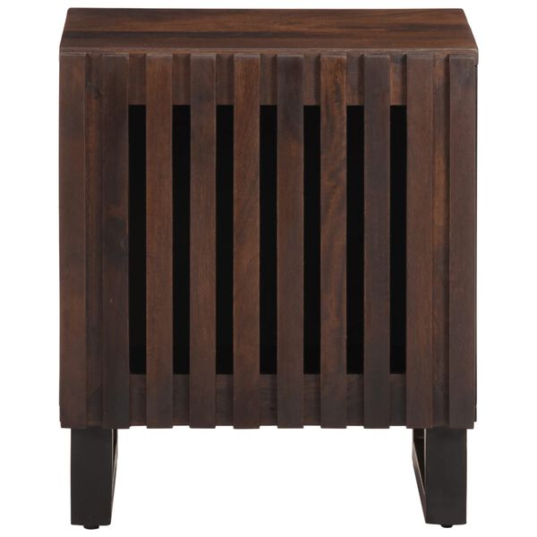 vidaXL Bedside Cabinet Brown Solid mango wood, engineered wood, steel