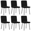 vidaXL Dining Chair Set of 6 Black Velvet (100% polyester), plywood, metal