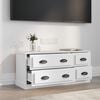 vidaXL TV Cabinet White Engineered wood Medium TV Cabinet Rectangular
