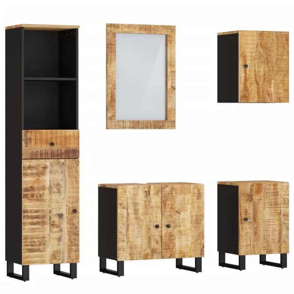 vidaXL Bathroom Furniture Set Natural wood