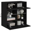 vidaXL TV Wall Cabinet Black Engineered wood and glass Standard