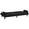 vidaXL Sofa Bed Black Velvet (100% polyester), plywood Standard