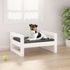 vidaXL Dog Bed White Solid pine wood 21.9 x 17.9 in Durable Dog Bed
