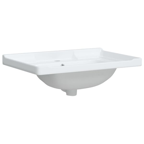 vidaXL Bathroom Sink White 28.0x18.9x9.1" Rectangular Ceramic