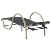 vidaXL Sun Lounger Light Gray PE Rattan, Powder-Coated Steel Standard