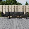 vidaXL Garden Lounge Set Black, Grey Powder-coated steel, 100% polyester