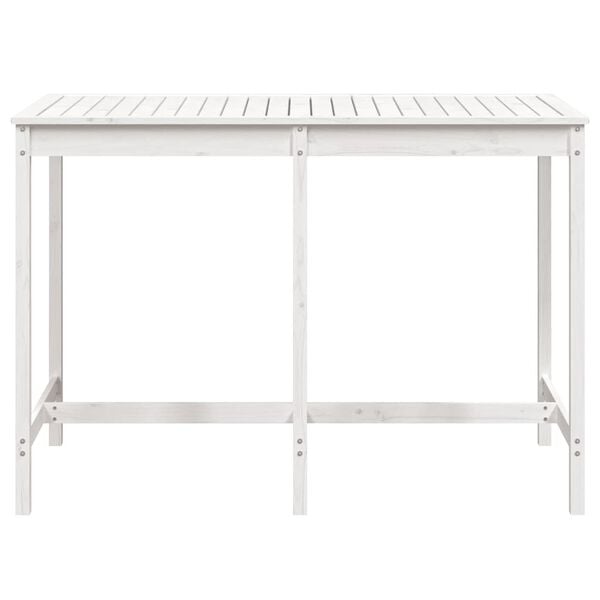 vidaXL Garden Table White Solid Pine Wood Large Durable Garden Table
