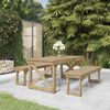 vidaXL Garden Dining Set Green Impregnated Solid pine wood Medium