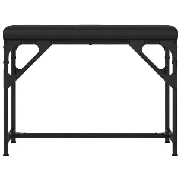 vidaXL Dining Bench Black Steel and Faux Leather