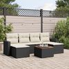 vidaXL Garden Sofa Set Set of 7 Black, Cream