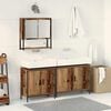 vidaXL Bathroom Furniture Set with Shelf 3 pcs Brown Engineered wood