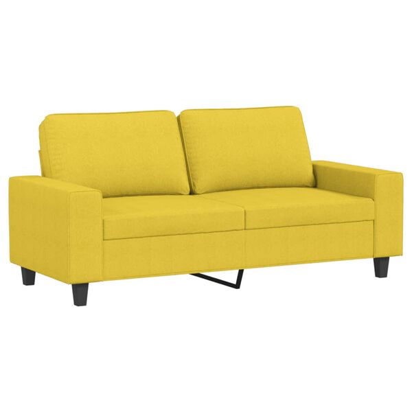 vidaXL 2-seater Sofa Light Yellow Fabric (100% polyester), Metal, Textilene
