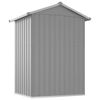 vidaXL Garden Shed Grey Galvanized Steel 49.6 x 38.4 x 69.7 in