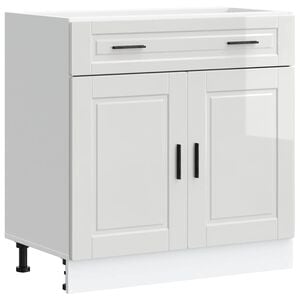 vidaXL Kitchen Base Cabinet High Gloss White Engineered Wood