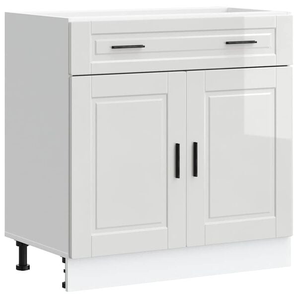 vidaXL Kitchen Base Cabinet High Gloss White Engineered Wood