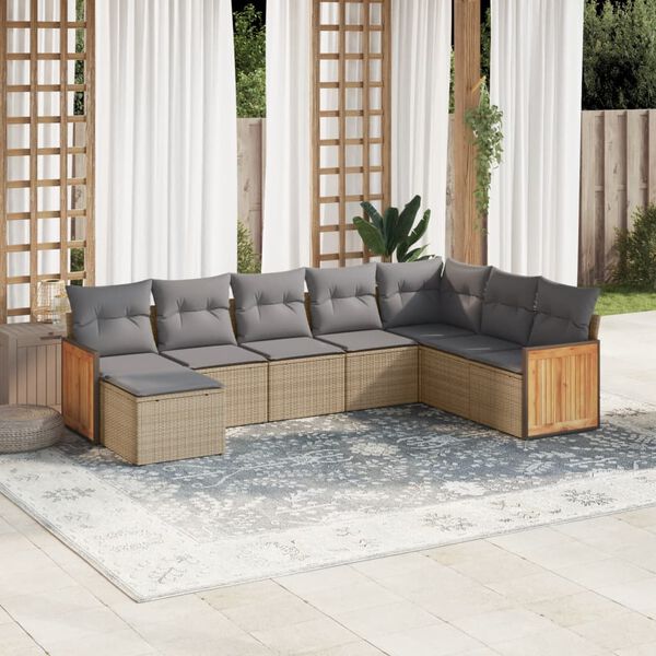 vidaXL Outdoor Sofa Set Beige