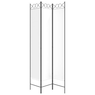 vidaXL 3-Panel Room Divider White 47.2"x86.6" Fabric