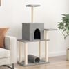 vidaXL Cat Tree Light Grey Engineered Wood, Plush, Sisal Large Cat Tree