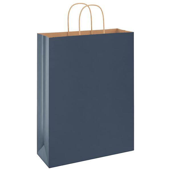 vidaXL Paper Bags 250 pcs with Handles Blue 32x12x42 cm