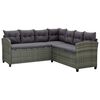 vidaXL Garden Lounge Set Grey PE Rattan Large Seats Many