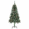 vidaXL Artificial Pre-lit Christmas Tree with Ball Set&Pine Cones 59.1"