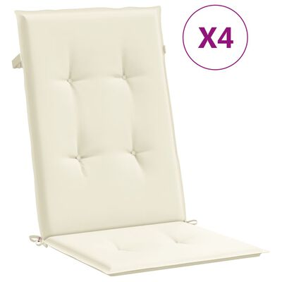 vidaXL Garden Chair Cushions 4 pcs Cream 47.2"x19.7"x1.2"