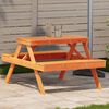 vidaXL Picnic Table Wax Brown Solid Pine Wood Medium Durable