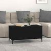 vidaXL Coffee Table Black Engineered wood, metal Medium
