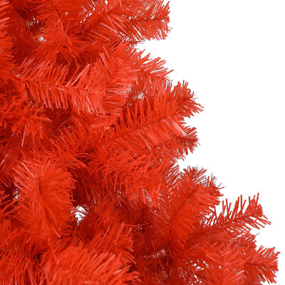 vidaXL Artificial Christmas Tree with LEDs&Ball Set Red 47.2" PVC