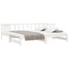 vidaXL Day Bed White Solid Pine Wood Twin Pull-Out Day Bed