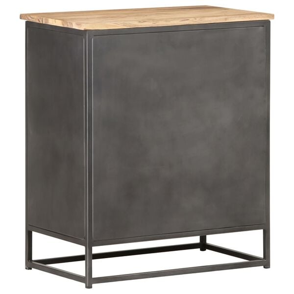 vidaXL Sideboard Natural wood, Grey steel Solid acacia wood, Steel