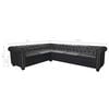 vidaXL Chesterfield Corner Sofa 6-Seater Black Faux Leather