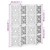 vidaXL Room Divider 4 Panels Brown and Black Solid Wood Paulownia