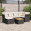vidaXL Garden Sofa Set Black PE Rattan 7 Piece Modular Garden Sofa Set
