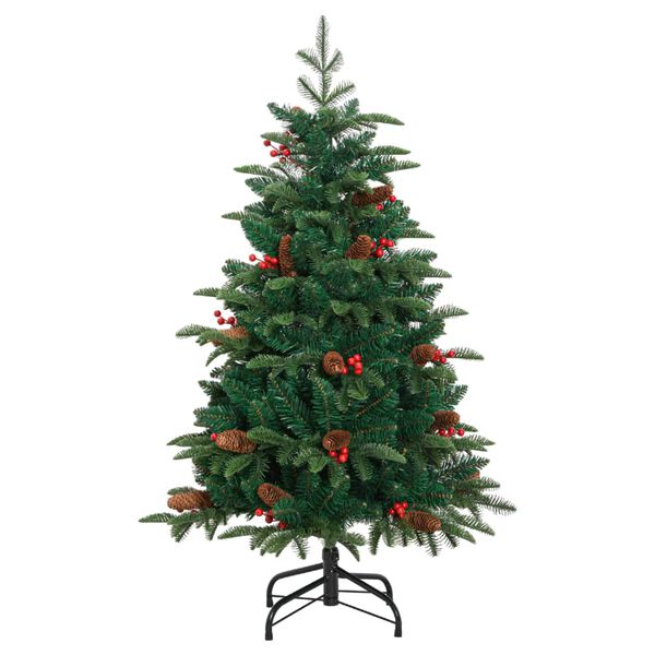 vidaXL Artificial Hinged Christmas Tree Green PVC, PE, iron Medium