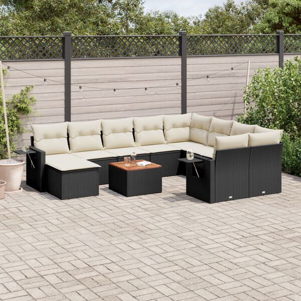 vidaXL Garden Sofa Set Black