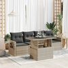 vidaXL Garden Sofa Set Light Grey PE Rattan 5 Piece Set