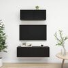 vidaXL TV Cabinet Set Set of 2 Black Engineered wood TV Cabinet Set