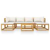 vidaXL Patio Lounge Set Cream Solid acacia wood 7 Piece Set Modular