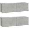 vidaXL TV Cabinet Set Set of 3 Concrete Grey Engineered Wood