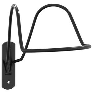 vidaXL Helmet Rack Black Steel Wall-Mounted Helmet Rack Other
