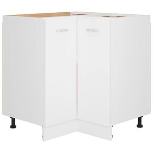 vidaXL Corner Bottom Cabinet White Engineered Wood Medium