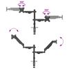 vidaXL Dual Monitor Arm for Max 27 Inch Screen Gas Spring 44.1 lb